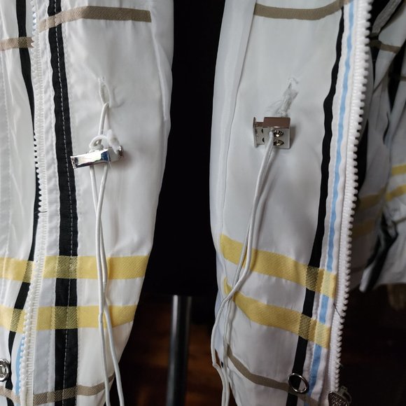 ABBIE MAGS Plaid Zip up Spring/Rain Coat Size Large - Picture 6 of 10